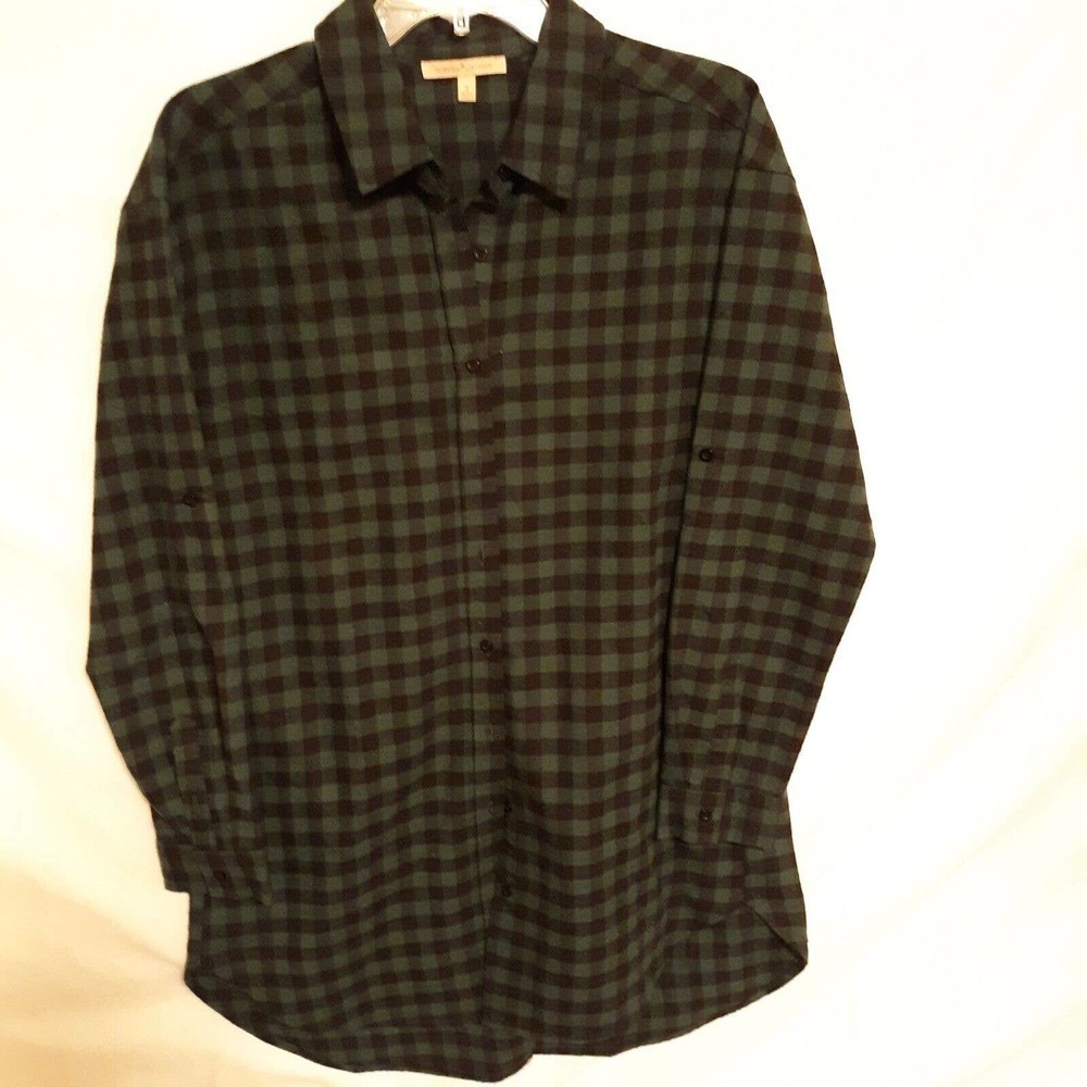 Gibson Latimer Women's Extra Long Plaid Flannel Shirt Size Small